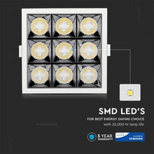 Carica l'immagine nel visualizzatore di Gallery, V-TAC FARETTO LED SMD 36W DA INCASSO QUADRATO CRI≥90 CHIP SAMSUNG