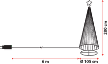 Carica l'immagine nel visualizzatore di Gallery, Albero conico ripiegabile con 2800 led bianco caldo, h 280 cm