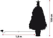 Carica l'immagine nel visualizzatore di Gallery, Albero artificiale verde, fibre ottiche multicolor, 100 cm, led bianco caldo e RGB