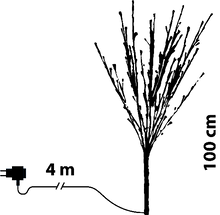 Carica l'immagine nel visualizzatore di Gallery, Ramo argento h 100 cm, 144 led bianco , cavo trasparente