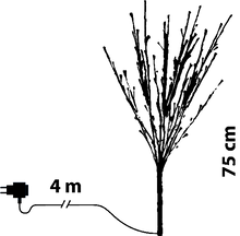 Carica l'immagine nel visualizzatore di Gallery, Ramo bianco, h. 75 cm, led bianco
