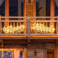 Carica l'immagine nel visualizzatore di Gallery, Scritta "Buon Natale" in tubo effetto neon, 1560 led bianco caldo