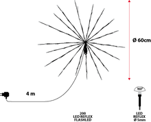 Cargar imagen en el visor de la galería, Stella argento flashing, h. 60 cm, led bianco freddo o caldo
