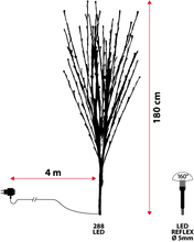 Carica l'immagine nel visualizzatore di Gallery, Tralcio Ramo argento 3 m, 288 led bianco caldo, cavo trasparente