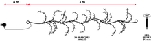 Carica l'immagine nel visualizzatore di Gallery, Ramo luminoso color rame 3 m, led bianco extra caldo