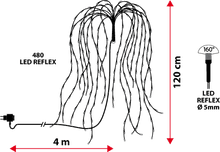 Cargar imagen en el visor de la galería, Ramo di salice luminoso bianco, 480 led bianco caldo