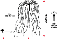 Cargar imagen en el visor de la galería, Ramo di salice luminoso argento, 736 led bianco caldo o freddo
