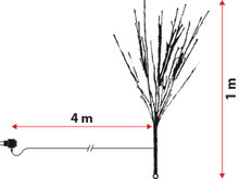 Carica l'immagine nel visualizzatore di Gallery, Ramo decorativo bianco h 100 cm, microled bianco caldo