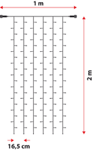 Carica l'immagine nel visualizzatore di Gallery, TENDA LED, 1 fino a 12 mt. x h. 2 metri, led BIANCO CALDO, BIANCO FREDDO E TRADITIONAL