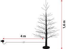 Carica l'immagine nel visualizzatore di Gallery, Pino bianco h 160 cm, 750 microled bianco caldo, cavo argento