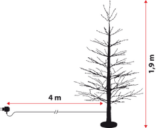 Carica l'immagine nel visualizzatore di Gallery, Pino bianco h 190 cm, 900 microled bianco caldo, cavo argento