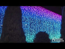 Carica e avvia il video nel visualizzatore di galleria, Tenda T RGB e Bianco caldo, 1 x h 2,1 metri, 210 led