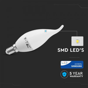 V-TAC LAMPADINA LED E14 5,5W CANDELA FIAMMA CHIP SAMSUNG