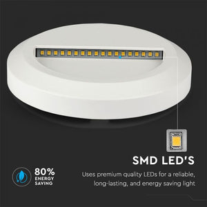 V-TAC FARETTO SEGNAPASSO LED A MONTAGGIO SUPERFICIALE ROTONDO 2W PER ESTERNO