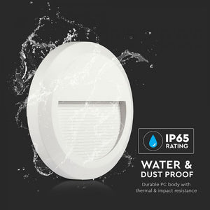 V-TAC FARETTO SEGNAPASSO LED A MONTAGGIO SUPERFICIALE ROTONDO 2W PER ESTERNO