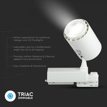 Carica l&#39;immagine nel visualizzatore di Gallery, V-TAC TRACK LIGHT LED COB  3 STEP CHANGING COLOR CRI≥95 DIMMERABILE
