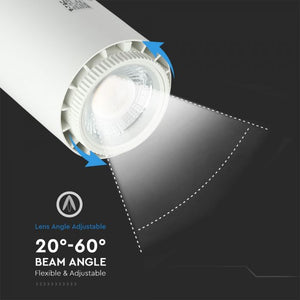 V-TAC TRACK LIGHT LED COB  3 STEP CHANGING COLOR CRI≥95 DIMMERABILE