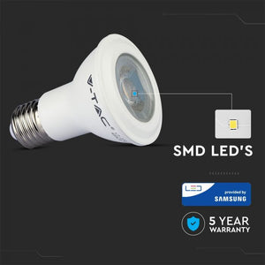 V-TAC LAMPADINA LED E27 7W BULB PAR LAMP PAR20 CHIP SAMSUNG