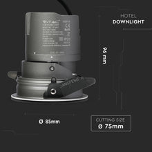 Carica l&#39;immagine nel visualizzatore di Gallery, V-TAC FARETTO LED DA INCASSO ROTONDO E ORIENTABILE COB CREE 10W CRI≥95
