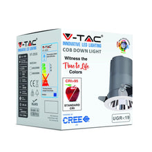 Carica l&#39;immagine nel visualizzatore di Gallery, V-TAC FARETTO LED DA INCASSO ROTONDO E ORIENTABILE COB CREE 15W CRI≥95
