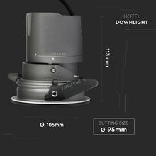 Carica l&#39;immagine nel visualizzatore di Gallery, V-TAC FARETTO LED DA INCASSO ROTONDO E ORIENTABILE COB CREE 15W CRI≥95
