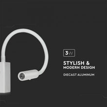 Carica l&#39;immagine nel visualizzatore di Gallery, V-TAC LAMPADA DA MURO WALL LIGHT LED CREE 3W COLORE BIANCO
