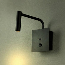 Carica l&#39;immagine nel visualizzatore di Gallery, V-TAC  LAMPADA DA MURO WALL LIGHT LED CREE 3W COLORE NERO CON USB
