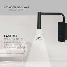 Carica l&#39;immagine nel visualizzatore di Gallery, V-TAC  LAMPADA DA MURO WALL LIGHT LED CREE 3W COLORE NERO CON USB
