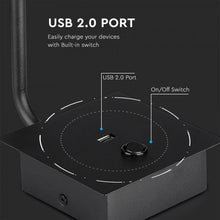 Carica l&#39;immagine nel visualizzatore di Gallery, V-TAC  LAMPADA DA MURO WALL LIGHT LED CREE 3W COLORE NERO CON USB
