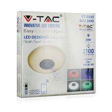 Carica l&#39;immagine nel visualizzatore di Gallery, V-TAC PLAFONIERA LED RGB 35W FORMA CIRCOLARE EFFETTO CIELO STELLATO CON ALTOPARLANTE E TELECOMANDO

