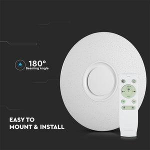V-TAC PLAFONIERA LED RGB 35W FORMA CIRCOLARE EFFETTO CIELO STELLATO CON ALTOPARLANTE E TELECOMANDO