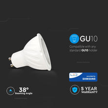 Carica l&#39;immagine nel visualizzatore di Gallery, V-TAC LAMPADINA LED GU10 7W FARETTO SPOTLIGHT CHIP SAMSUNG 38°
