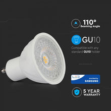 Carica l&#39;immagine nel visualizzatore di Gallery, V-TAC LAMPADINA LED GU10 6,5W FARETTO SPOTLIGHT CHIP SAMSUNG 110°
