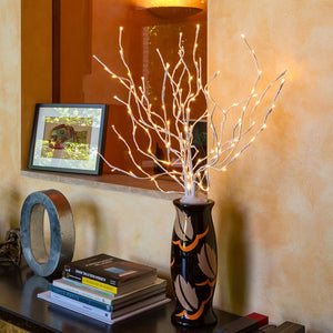 Ramo bianco, h. 100 cm, led bianco