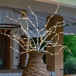 Ramo bianco, h. 100 cm, led bianco
