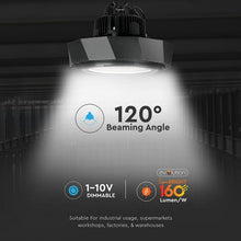 Carica l&#39;immagine nel visualizzatore di Gallery, V-TAC LAMPADA INDUSTRIALE LED 100W SMD DIMMERABILE HIGH BAY CHIP SAMSUNG
