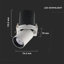 Cargar imagen en el visor de la galería, V-TAC FARETTO LED COB 18W 24° DA INCASSO ROTONDO ESTRAIBILE ORIENTABILE CRI≥90
