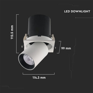 V-TAC FARETTO LED COB 18W 24° DA INCASSO ROTONDO ESTRAIBILE ORIENTABILE CRI≥90