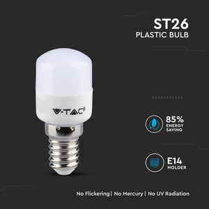 V-TAC LAMPADINA LED E14 2W TUBOLARE T26 CHIP SAMSUNG