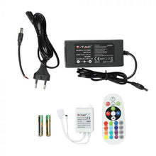 Carica l&#39;immagine nel visualizzatore di Gallery, V-TAC KIT CON STRISCIA LED 5050 MULTICOLORE RGB 5MT CONTROLLER E ALIMENTATORE

