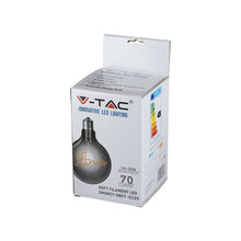 Carica l&#39;immagine nel visualizzatore di Gallery, V-TAC LAMPADINA E27 FILAMENTO LED  5W GLOBO G125 VETRO OSCURATA DIMMERABILE
