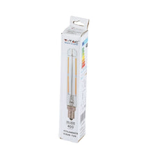 Carica l&#39;immagine nel visualizzatore di Gallery, V-TAC LAMPADINA LED E14 4W TUBOLARE 4 FILAMENTI
