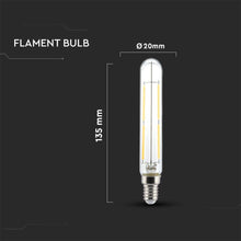 Carica l&#39;immagine nel visualizzatore di Gallery, V-TAC LAMPADINA LED E14 4W TUBOLARE 4 FILAMENTI
