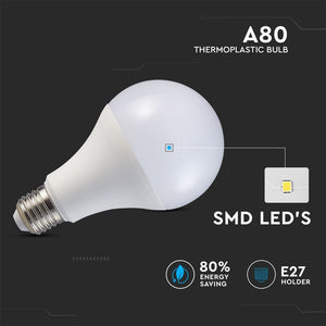 V-TAC  LAMPADINA LED E27 18W BULB A80