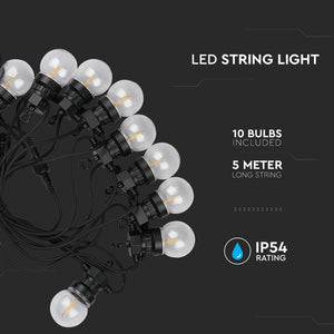 V-TAC CATENA DA 10 LAMPADINE LED MINI GLOBO FILAMENT PER INTERNO E ESTERNO