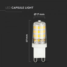 Carica l&#39;immagine nel visualizzatore di Gallery, V-TAC PACK CONFEZIONE 6 LAMPADINE LED G9 3W
