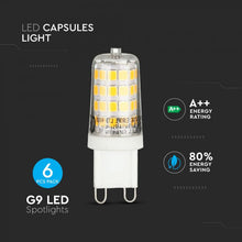 Carica l&#39;immagine nel visualizzatore di Gallery, V-TAC PACK CONFEZIONE 6 LAMPADINE LED G9 3W
