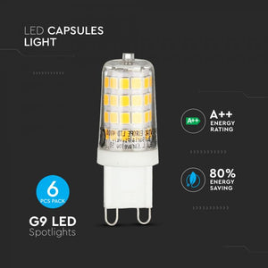 V-TAC PACK CONFEZIONE 6 LAMPADINE LED G9 3W