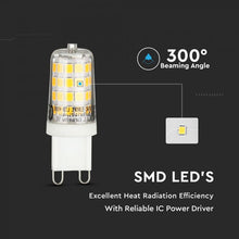 Carica l&#39;immagine nel visualizzatore di Gallery, V-TAC PACK CONFEZIONE 6 LAMPADINE LED G9 3W
