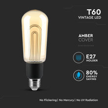 Carica l&#39;immagine nel visualizzatore di Gallery, V-TAC LAMPADINA LED E27 5W BULB T60 AMBRATA
